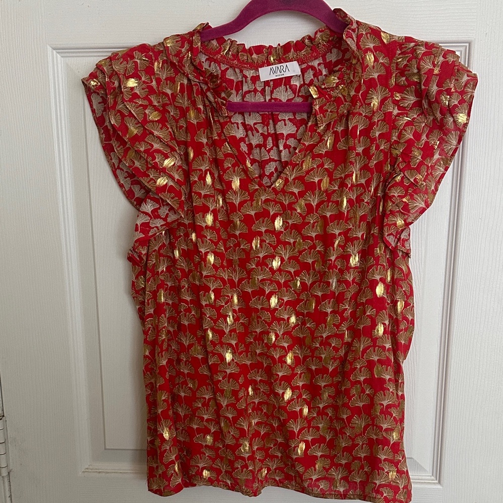Red and Gold Women's Blouse